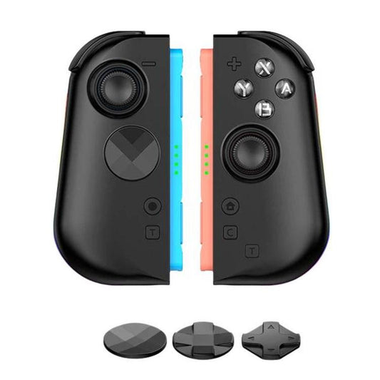 Black left and right Switch magnetic controllers with analog sticks and face buttons