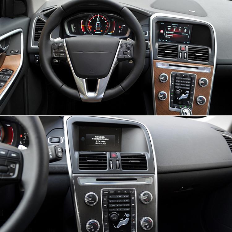 Car dashboard center air vent area with black trim and control panel