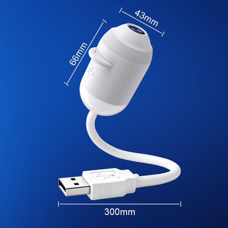 White USB star projector night light with adjustable focus head and long USB cable