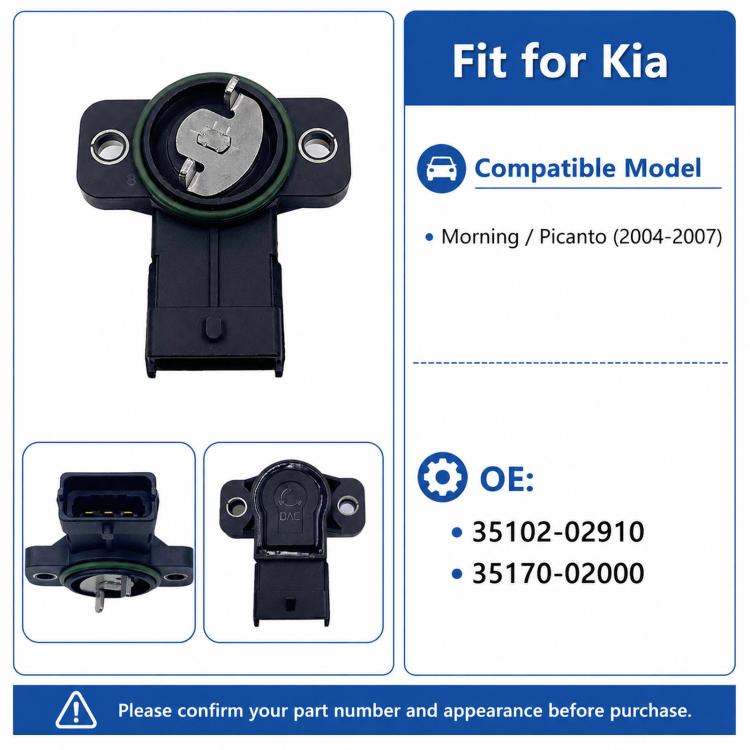 Throttle position sensor with black connector, green sealing ring, and sensor plate front view