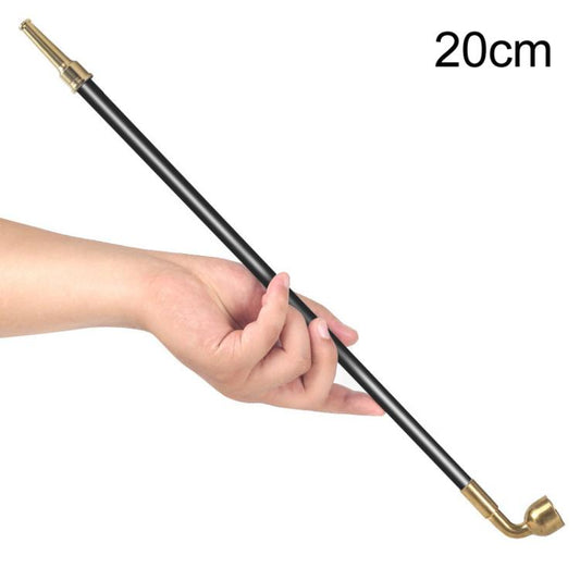 20cm smoking pipe with dark stem and solid brass bowl and mouthpiece