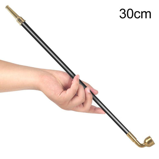 30cm smoking pipe with dark stem and solid brass bowl and mouthpiece