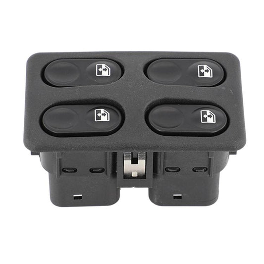 Power window lifter switch panel with four rocker switches and window icons, black