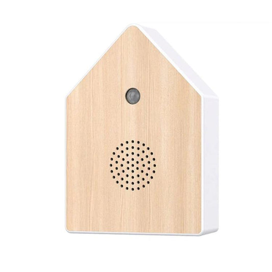 Motion-sensing Birdcaller Mini Outdoor Patio Waterproof Birdhouse, Log Cabin Printed Wood Grain, Log Cabin Wooden Panel, Triangle Printed Wood Grain, Triangle Wooden Panel
