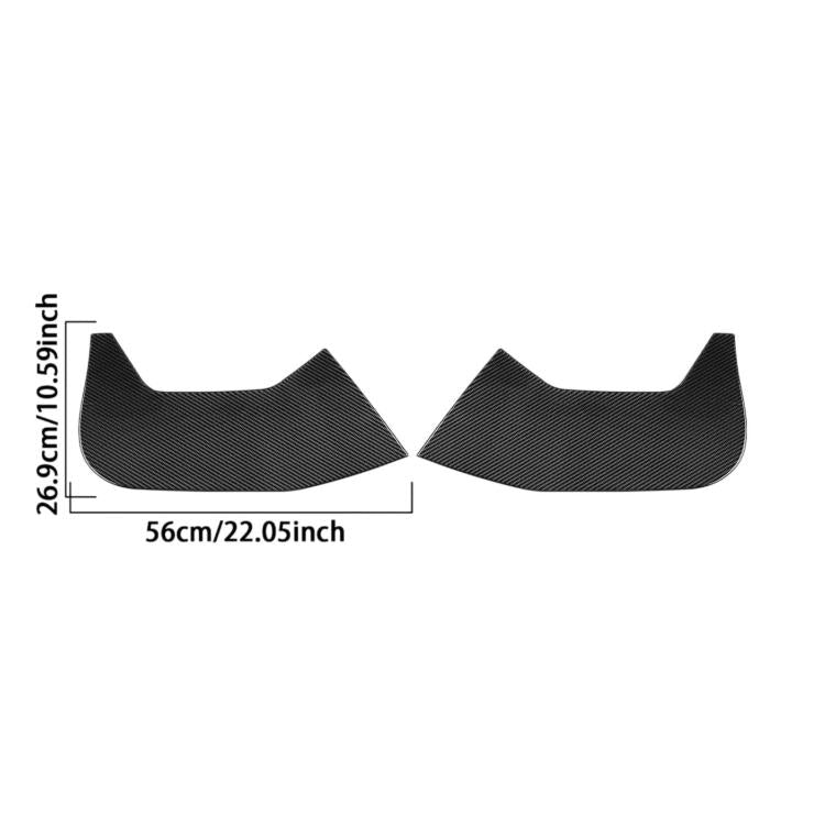 Carbon-fiber style anti-kick sticker pair with dimensions 56cm x 26.9cm