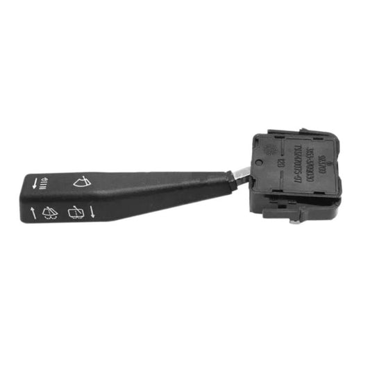 Turn signal switch with black lever and gray housing, electrical contact module
