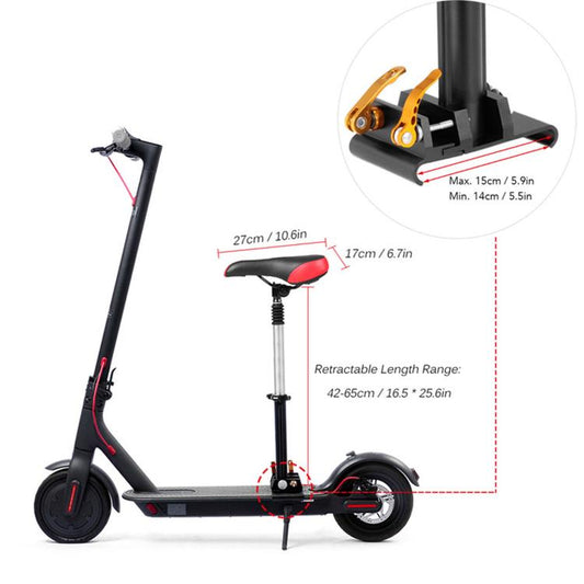 For Xiaomi M365 / M365 Pro Electric Scooter Adjustable Seat Folding Shock Absorbing Saddle, Adjustable Seat