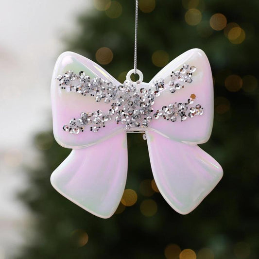Hand-Painted Colorful PC Bow Hanging Ornament – ??DIY Christmas Tree Decoration