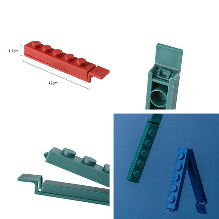 Block-style bag seal clip set with size 12cm x 1.7cm, snap-fit