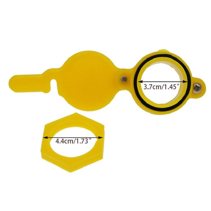 Yellow honey valve faucet with black sealing ring and side handle