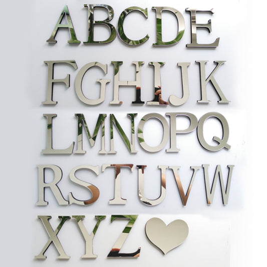 2 PCS Home Decoration Creative Personality English Letters Acrylic Mirror 3D DIY Wall Stickers