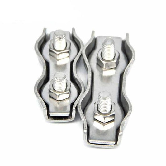 304 Stainless Steel Plate Single Clip Double Clamp Wire Rope Clamp, M2 Double Clip, M3 Double Clip, M4 Double Clip, M5 Double Clip, M6 Double Clip, M8 Double Clip, M10 Double Clip, M2 Single Clip, M3 Single Clip, M4 Single Clip, M5 Single Clip