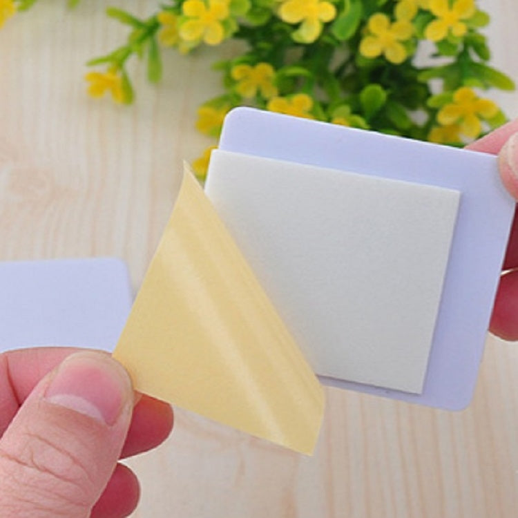Set of white and light lavender plastic curtain clips with held fabric tabs