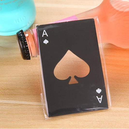 2 PCS Stainless Steel Bottle Beer Opener Poker Playing Card Spades Soda Bottle Cap Opener