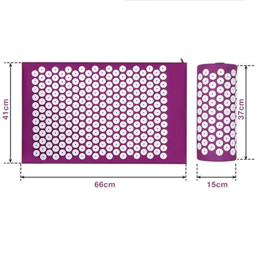 TPE + Sponge Acupuncture Acupoint Pain Relief Acupuncture Massage Pad Yoga Mat + Pillow Set
