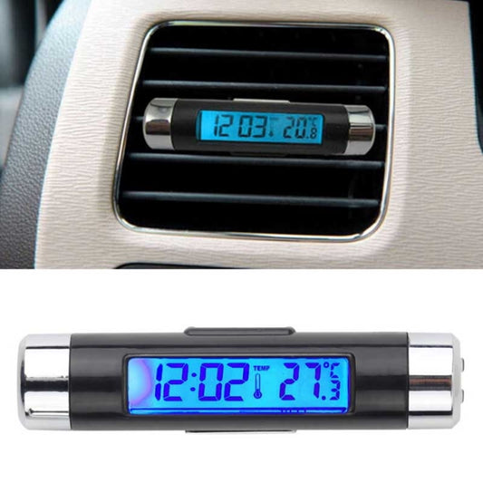 2 in 1 Car Auto Thermometer Clock Calendar LCD Display Screen, Car Auto Thermometer
