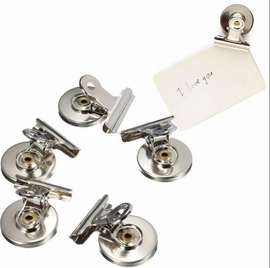 Stainless steel round-head wall memo clip, paper clip style with clamp