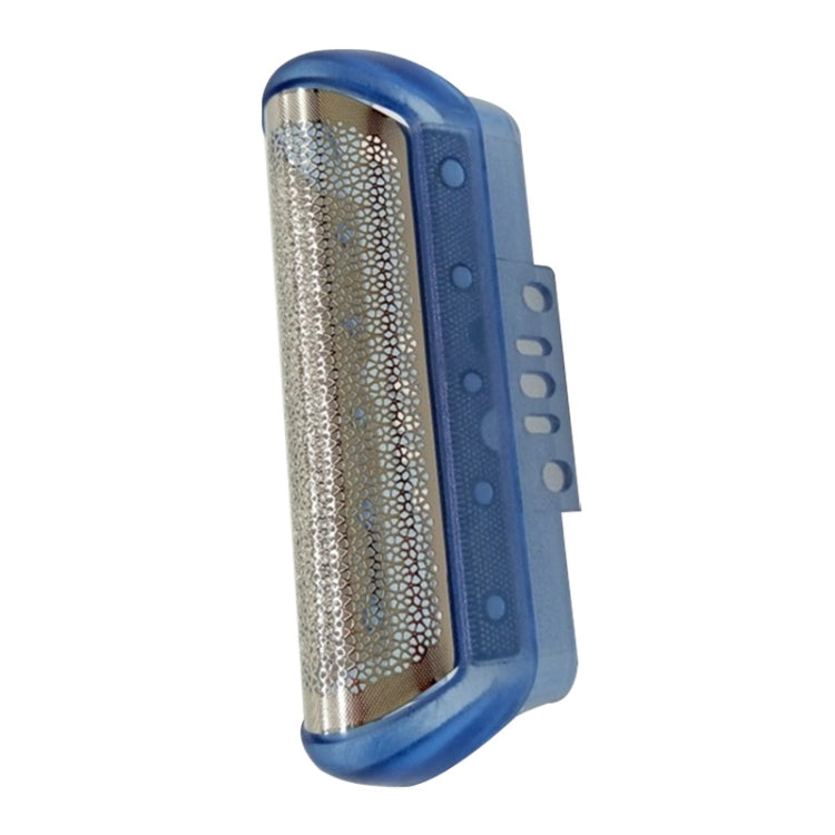 Braun shaver foil replacement, vertical metal mesh screen in blue plastic frame