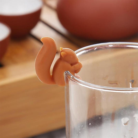 10 PCS Silicone Squirrel Tea Bag Multi-function Wine Glass Cup Recognizer, Squirrel (Green), Squirrel (Blue), Squirrel (Coffee), Squirrel (Gray), Squirrel (Orange)