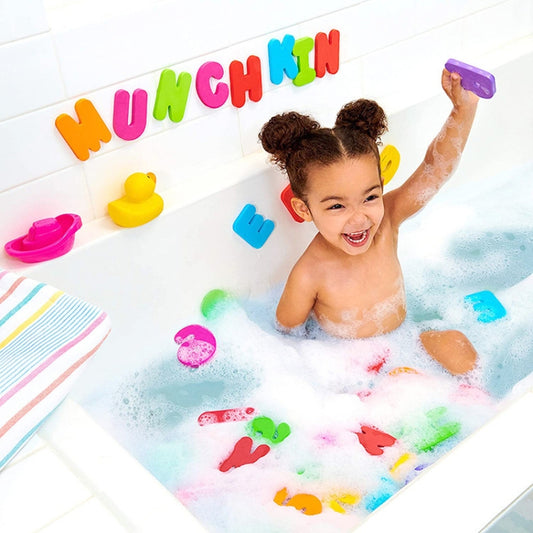 36pcs/Set Alphanumeric Letter Puzzle Baby Bath Toys Soft EVA Kids Baby Water Toys for Bathroom Early Educational Suction Up Toy, Baby Water Toys