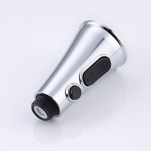 Kitchen Horn Button Switch Pausable Faucet Sprinkler Water Saving Nozzle Sprayer Filter, Plating CP, Drawing BN