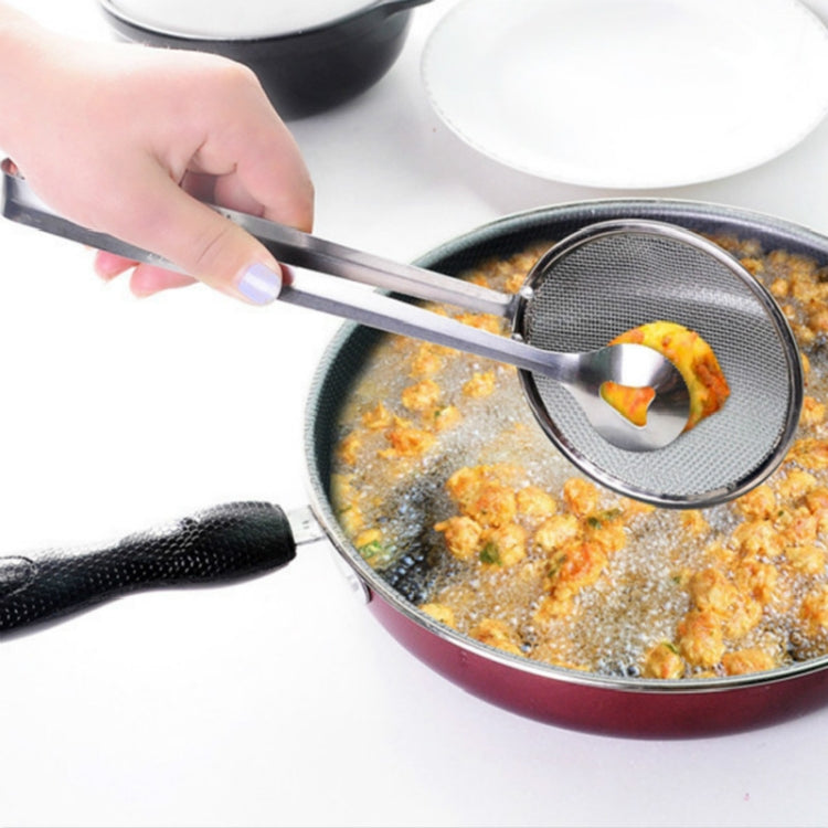 Frying pan drain net spoon with clip lifting fried food from oil
