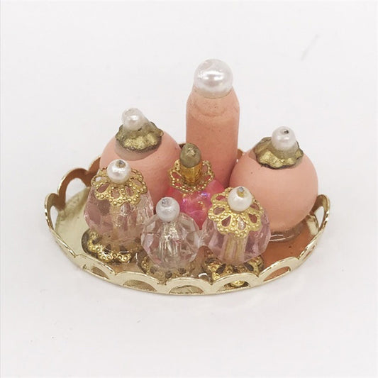 3 PCS Mini Doll House Dressing Table Decoration Cosmetic Set