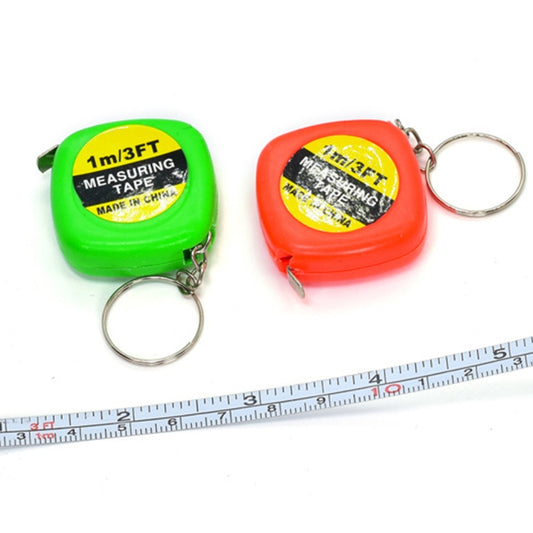 4 PCS Portable Easy to Retract Square Small Tape Measure Key Ring Pendant, Key Ring Pendant