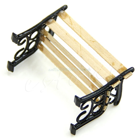 3 PCS Doll House Miniature Garden Furniture Wooden Bench Child Role Playing Toy, 3 PCS Wooden Bench