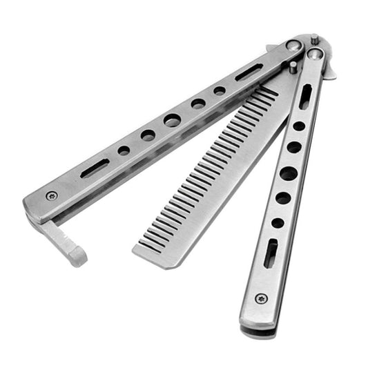 Salon Stainless Steel Practice Comb Practice Knife (Uncut) Butterfly Comb