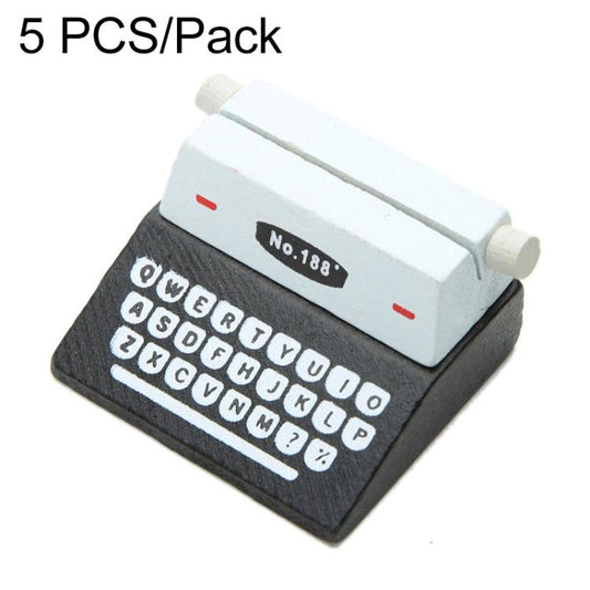 Vintage typewriter-style memo card holder with black base, white keys, and No.188 label