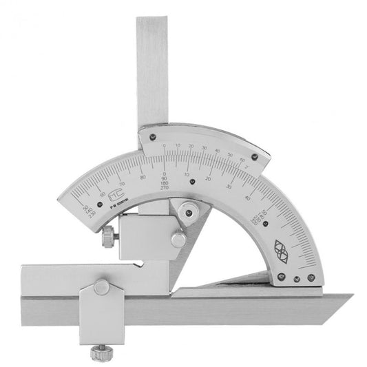High Carbon Steel Non-parallax Trimmer Protractor Angle Measuring Ruler, Angle Measuring Ruler
