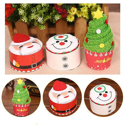 Christmas Creative Cake Towel Gift Washcloth Christmas Cute Towel Presents