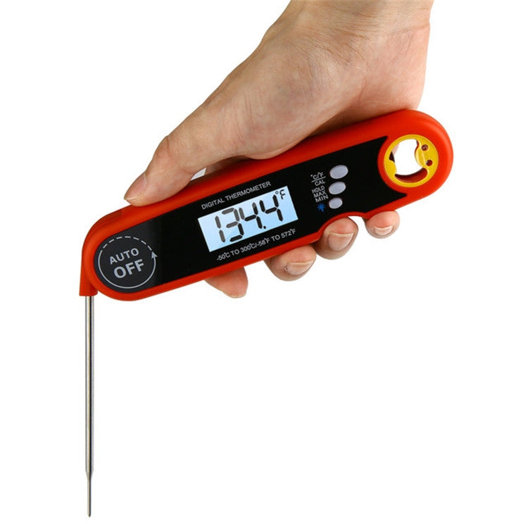 Foldable Probe Waterproof Food Thermometer Kitchen Barbecue Fast Temperature Measurement Digital Display Electronic Thermometer