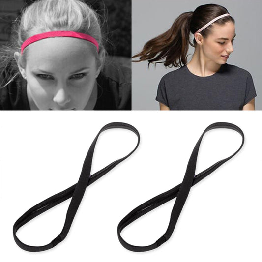 2 PCS Elastic Rope Candy Color Sports Yoga Hair Band Headband Sweat Band, Elastic Rope Hair Band (Pink), Elastic Rope Hair Band (Black)