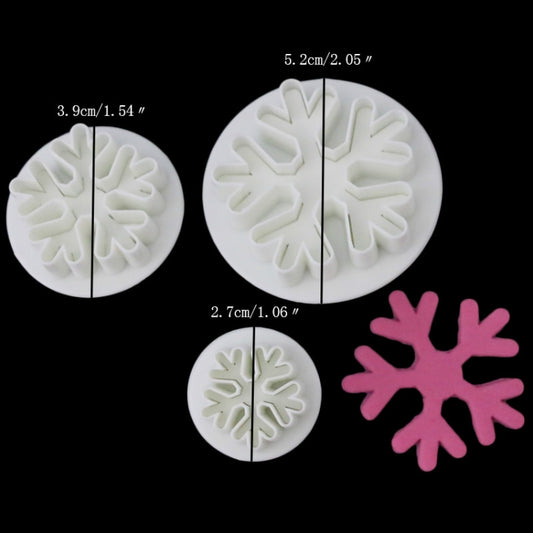 6 PCS Snowflake Spring Mould Fondant Cake Tool Biscuit Embossing Printing Mould DIY Baking Tools, Snowflake Shape