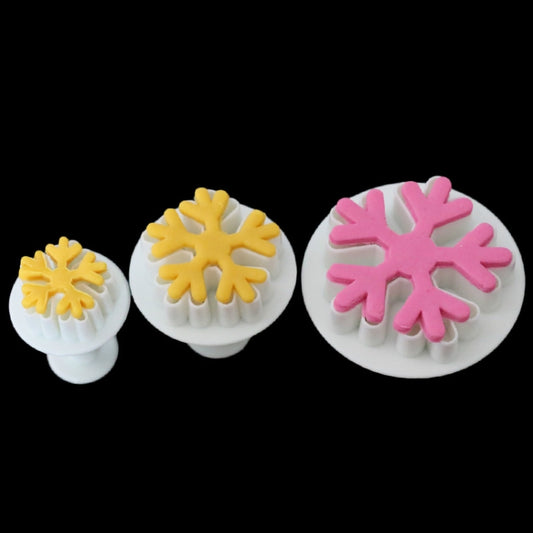 6 PCS Snowflake Spring Mould Fondant Cake Tool Biscuit Embossing Printing Mould DIY Baking Tools, Snowflake Shape