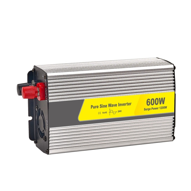 Pure sine wave car power inverter, front view with red switch and 600W surge label