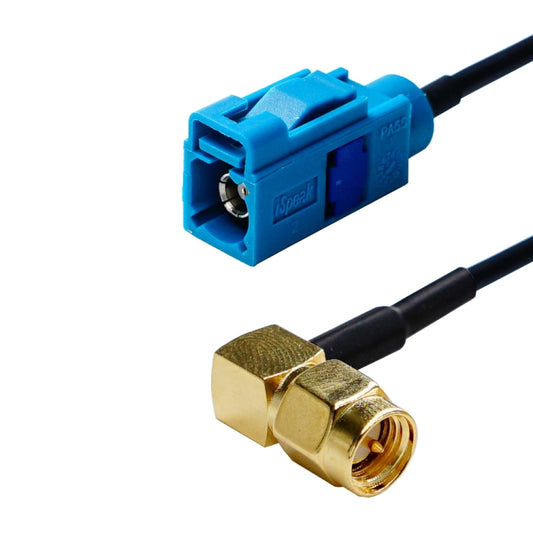 20cm SMA Female Elbow to Fakra Z Female Connector Adapter RG174 Cable, SMA Female Elbow to Fakra Z Female