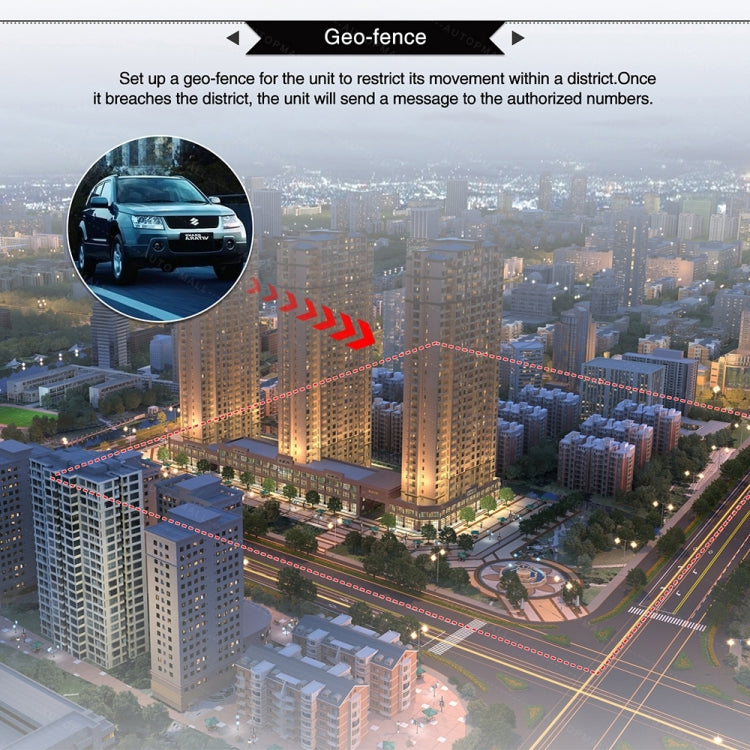 4G GPS vehicle tracking geofence map overlay with route and restricted area lines
