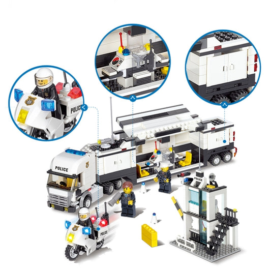 6727 511 PCS Brick Blocks City Police Station Command Vehicle Building Bricks Plastic Blocks Toys, Age Range: 6 Years Old Above, 6727