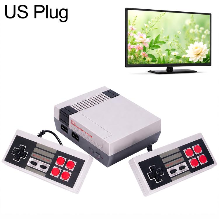 Retro mini HDMI video game console with two wired controllers, US plug