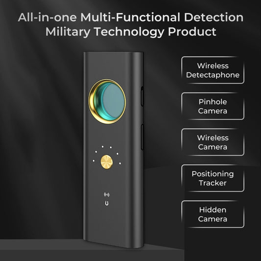 Black R35 anti-sneak detector standing upright with glowing circular detection window