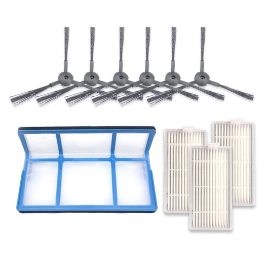 XI237 3 Pairs K614 Side Brushes + 3 PCS I208 Filters + I204 Filter Cotton Filter Set for ILIFE V5S Pro / V50 / V5S, XI237