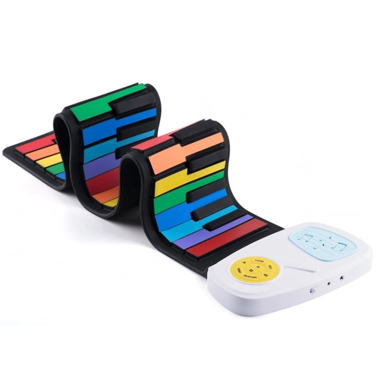 49-key roll-up silicone electronic piano, colorful keys, white sound module