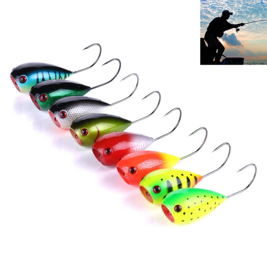 HENGJIA PO036 8 PCS 8cm/13g Big Mouth Single Hook Hitting Water Wave Hard Bait Lure Outdoor Fishing Gear Lure Fishing Bait Fishing Tackle, PO036