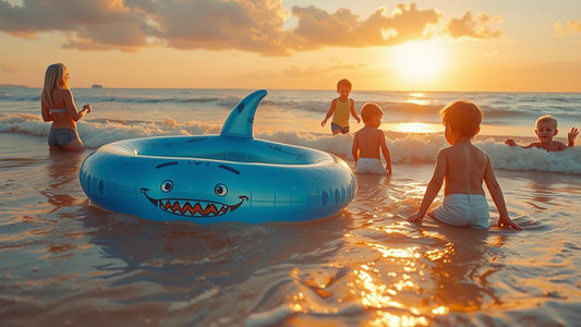 Make a Splash with the New Blue Shark Inflatable Swimming Ring: Perfect for Kids and Adults!