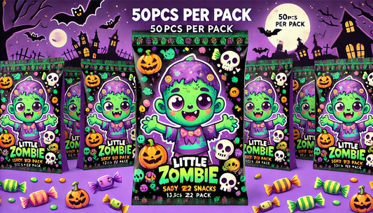 Spooky Fun in Every Bag: 50pcs Little Zombie Halloween Treat Bags for Candy & Snacks