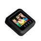 Black security camera door viewer unit with built-in screen and control buttons