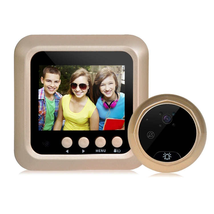 Beige security camera door viewer with display screen and matching peephole camera
